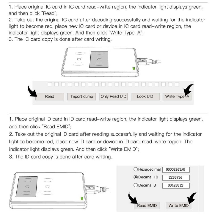 JAKCOM CD2 Control de acceso Duplicador de tarjetas de proximidad Lector de tarjetas RFID / ICID Lector de tarjetas - 4