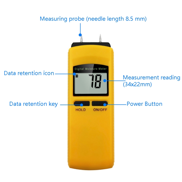 Neoteck Moisture Meter 4 Pin Digital Moisture Meter Damp Detector Humidity Teste 