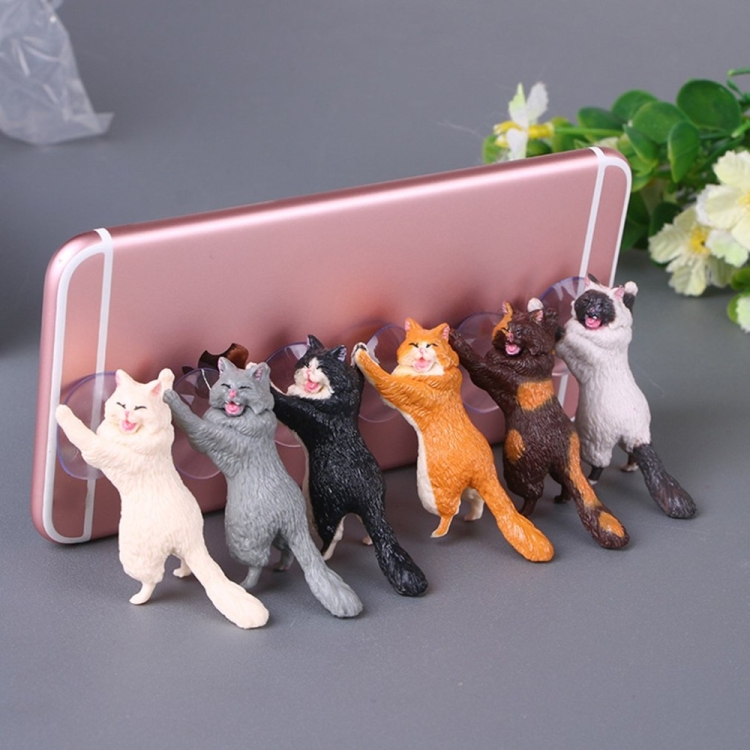 60 PCS Sucker Design Cute Cat Smartphone Holder(Gray)