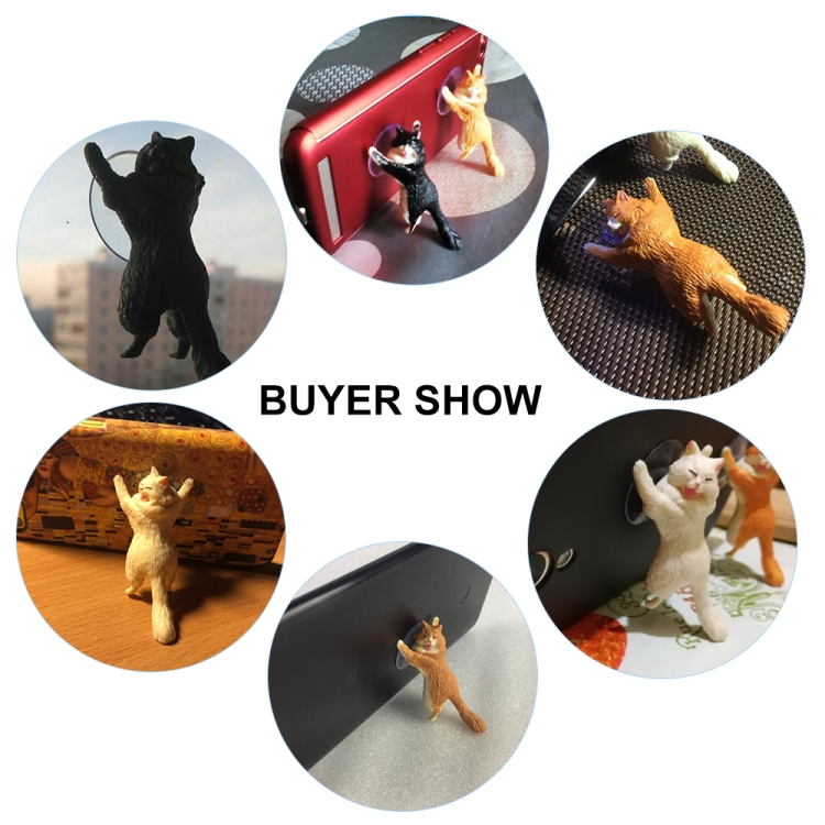 60 PCS Sucker Design Cute Cat Smartphone Holder(Gray)
