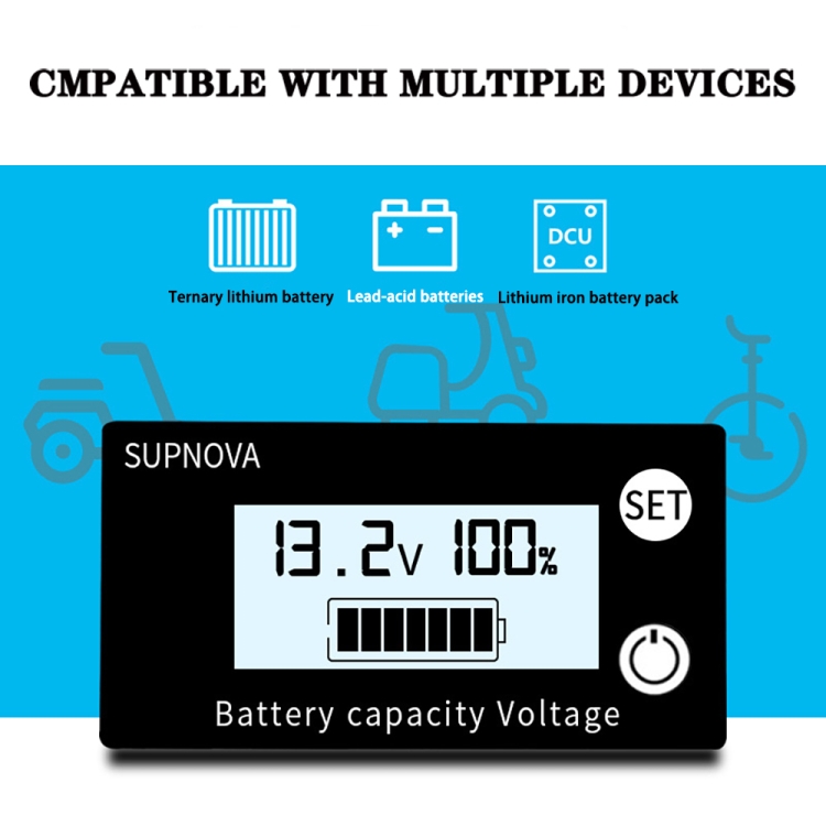 SUPNOVA DC 8100V Battery Capacity Indicator Voltmeter Voltage Gauge