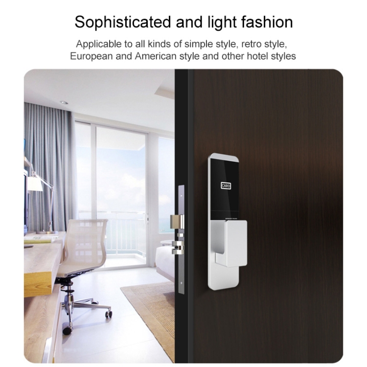 Upgrade Edition Hotel Rental Room Apartment IC Card Swipe Smart Electronic Magnetic Card Induction Door Lock(Glod) - 6