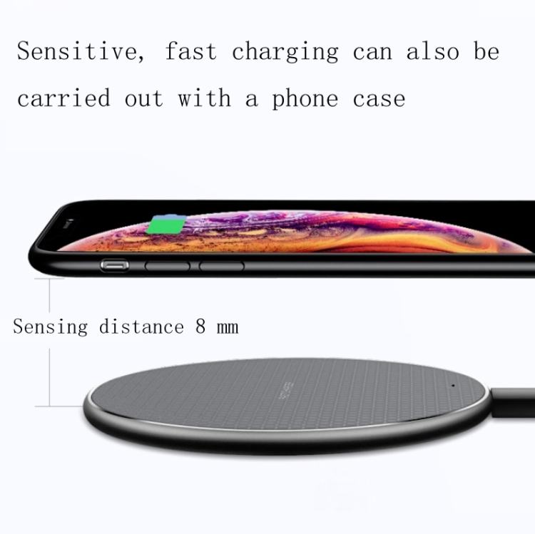 2pcs K8 10W Universal Aluminum Alloy Mobile Phone Wireless Charger, Specification:with 1m Cable(Black) 2pcs K8 10W Universal Aluminum Alloy Mobile Phone Wireless Charger, Specification:with 1m Cable(Black)