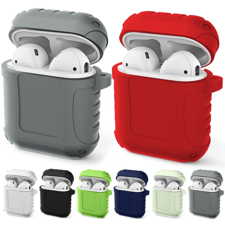 2 PCS Pure Color Simple Waterproof Earphone Protective Cover with Carabiner For AirPods 1 / 2(White) 2 PCS Pure Color Simple Waterproof Earphone Protective Cover with Carabiner For AirPods 1 / 2(White)
