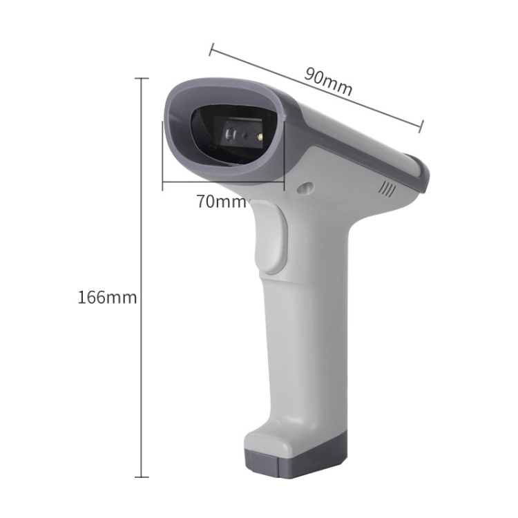 Deli 14950 Escáner bidimensional unidimensional Pistola de escaneo de catering para supermercados, modelo: cableado (blanco) - B1
