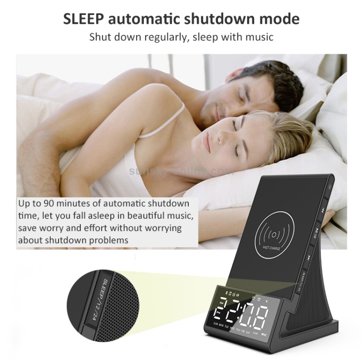 X7 Multifunctional Wireless Charging Bluetooth Speaker with Alarm Clock & Radio & Remote Control, Specification: AU Plug X7 Multifunctional Wireless Charging Bluetooth Speaker with Alarm Clock & Radio & Remote Control, Specification: AU Plug