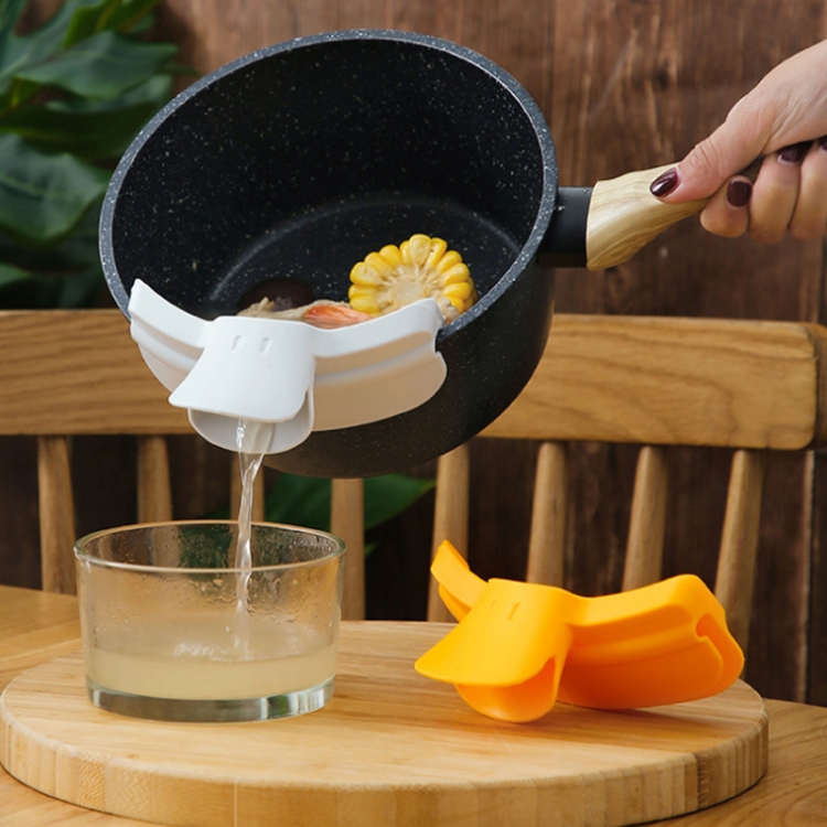 5 PCS Spill-Proof Kitchenware Pots And Pans Edge Deflector Duckbill Liquid  Deflector Spout Pouring Device(Yellow)