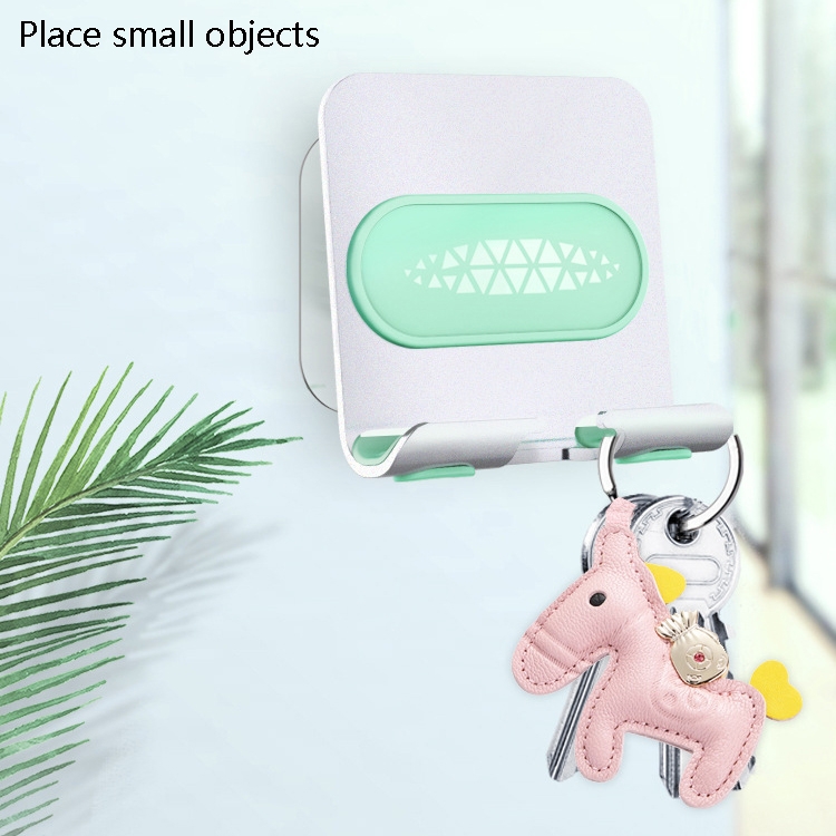 2 PCS Wall-Mounted Mobile Phone Holder Creative Sticking Multifunctional Storage Rack, Colour: Plastic Pink  B31