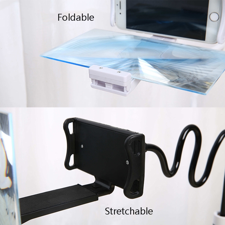8 inch Lazy Bracket Mobile Phone Screen Magnifier(Black)