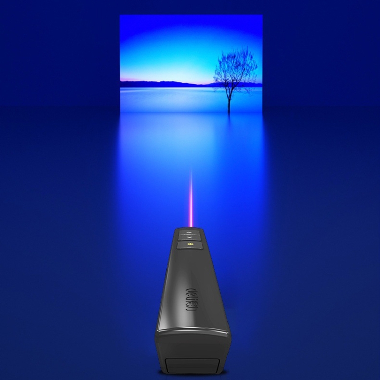 Deli 2.4GHz Laser Page Turning Pen Bolígrafo recargable para proyector de voz, Modelo: 2802PL (Blanco) - B7
