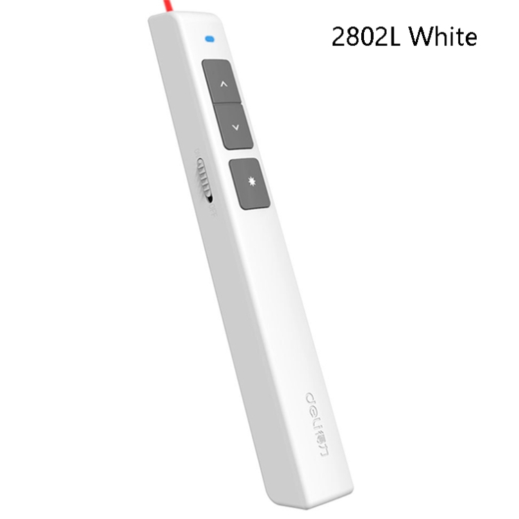 Deli 2.4GHz Laser Page Turning Pen Bolígrafo recargable para proyector de voz, Modelo: 2802L - 1