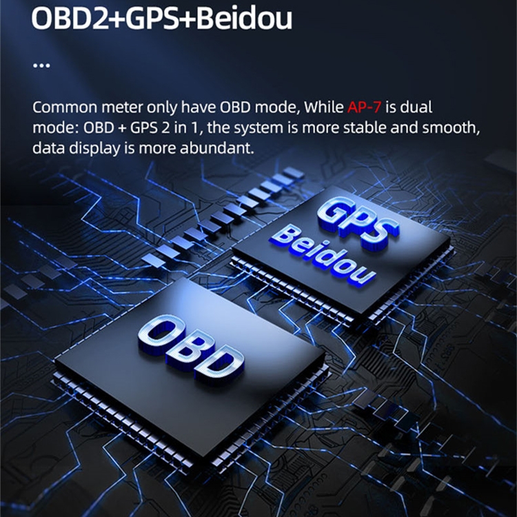 AP-7 HUD Head-Up Display OBD GPS Sistema dual de conducción Ordenador Modificado Tabla de códigos LCD - 7