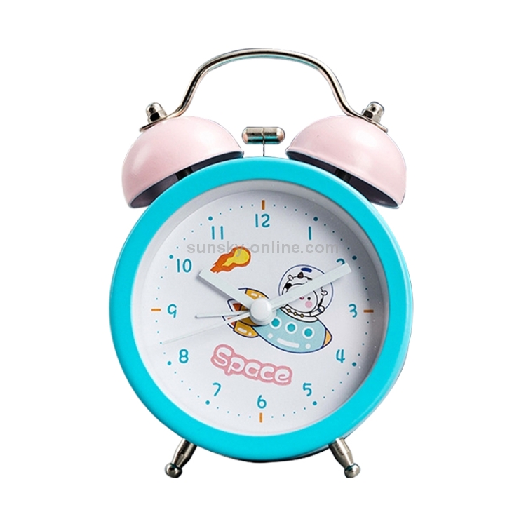 Reloj despertador infantil de color amarillo, reloj de puntero silencioso,  luz nocturna de doble campana, decoración del hogar, reloj despertador