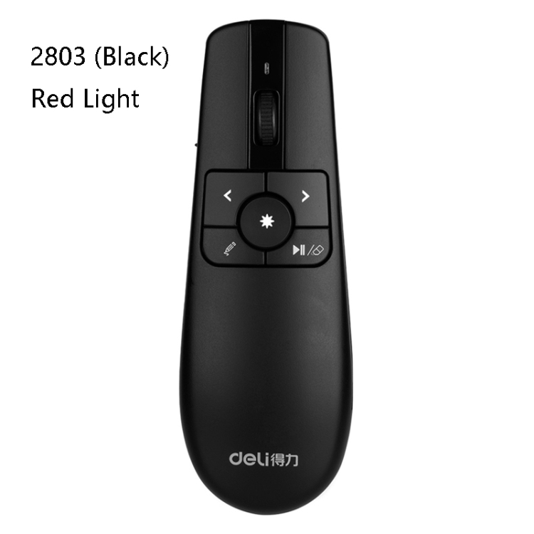 Deli 2.4GHz Página de enseñanza láser Flip Pen Pluma de juego remoto con ratón volador, Modelo: 2803 (Negro) Luz roja - 1
