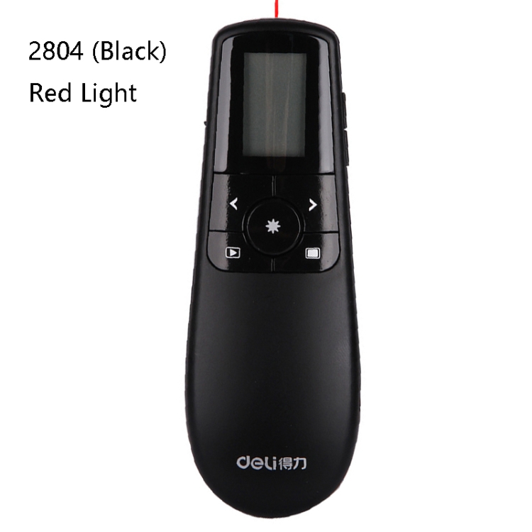 Deli 2.4GHz Página de enseñanza láser Flip Pen Pluma de juego remoto con mouse volador, Modelo: 2804 (Negro) Luz roja - 1