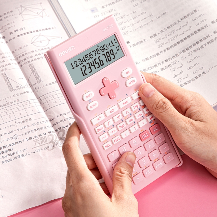 Deli 1700 Scientific Calculator Calcolatrice portatile e carina per  studenti (rosa)