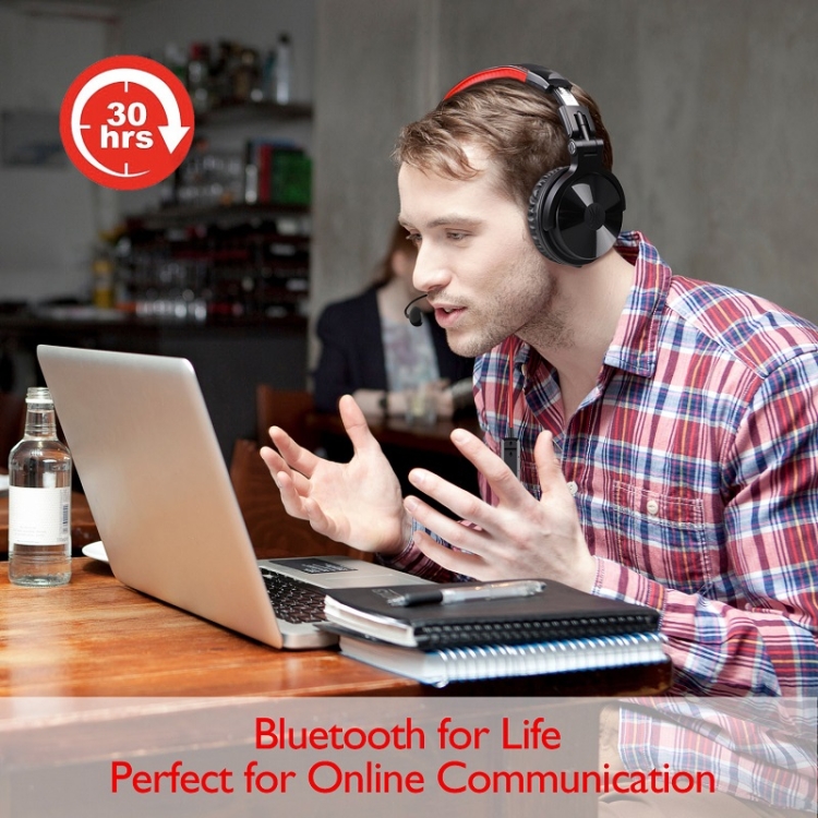 OneOdio Pro-M Auriculares con cable de anclaje para juegos con Bluetooth (negro y rojo) - 4
