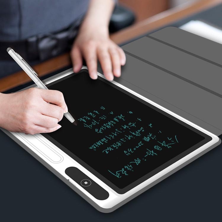 Tablero de escritura a mano LCD de 10.1 pulgadas Tablero de dibujo electrónico de energía ligera Tablero pintado a mano Tablero de escritura de pizarra pequeña inteligente (Negro con estuche de cuero) - B8