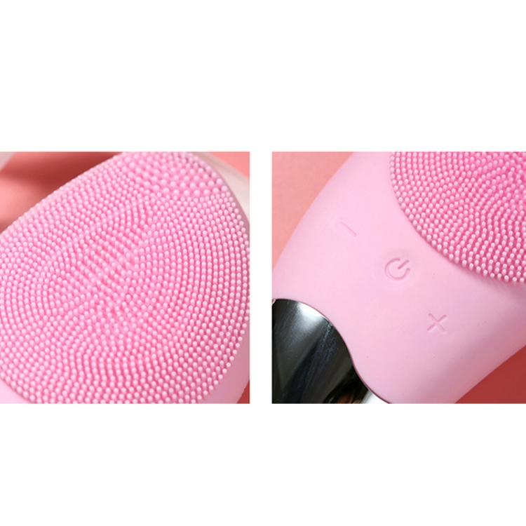 Aparato de limpieza facial con vibración ultrasónica Cepillo de lavado facial eléctrico multifuncional, color: rosa (con función de compresión en frío) - B3