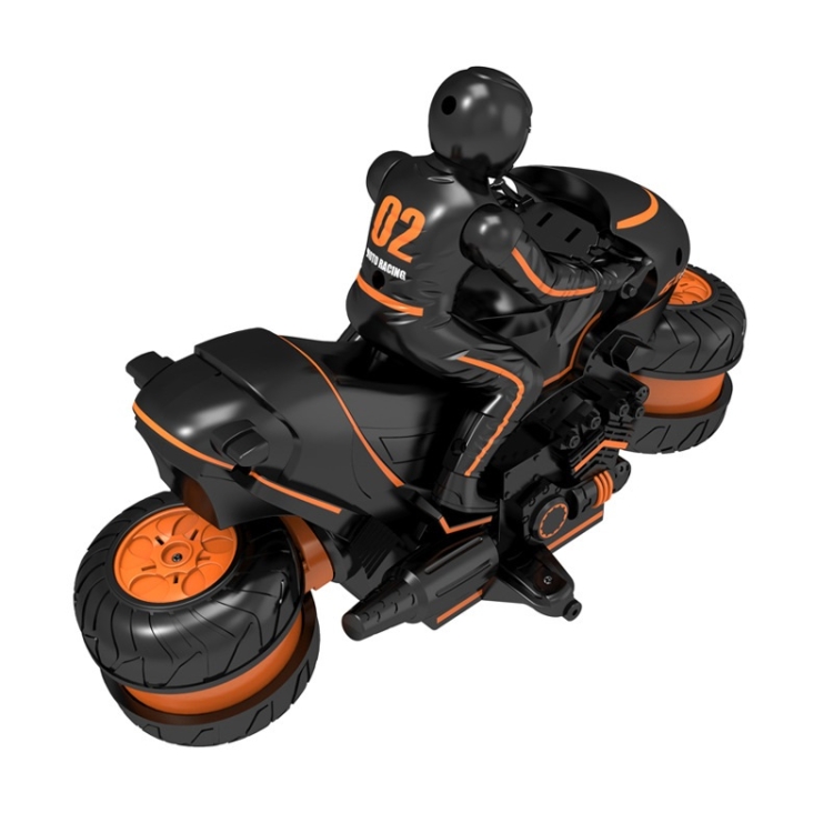 Moto télécommandée 2.4G à la dérive moto hors route rotative à haute  vitesse à suivi latéral (noir orange)