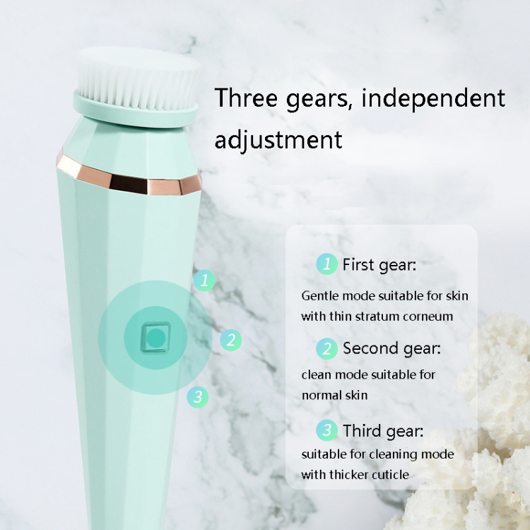 Máquina de limpieza facial multifuncional Máquina de limpieza facial de silicona para masajes de belleza (verde) - B2
