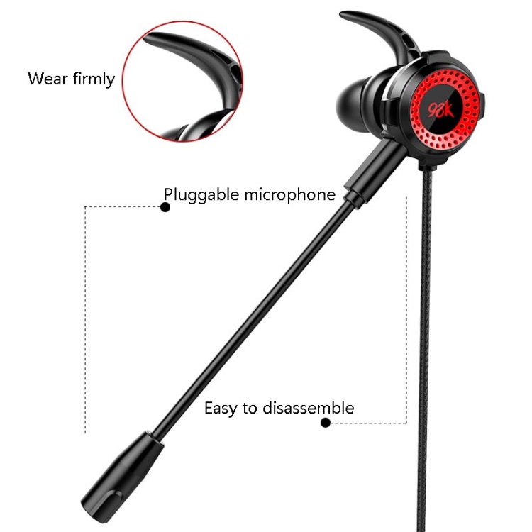 98K 3.5mm Game Earphone In-Ear Wired Computer Phone Headset with Mic(Black) 98K 3.5mm Game Earphone In-Ear Wired Computer Phone Headset with Mic(Black)