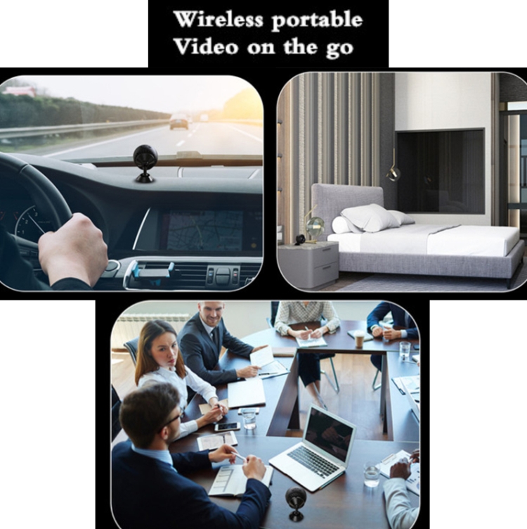 A12 Mini 1080P 5GHz Cámara de seguridad WiFi inalámbrica Visión nocturna Cámara de vigilancia pequeña para el hogar remota (negro mate) - B15