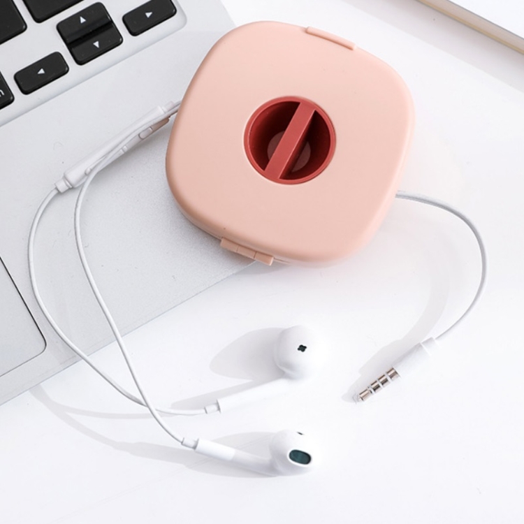 5 PCS Square Rotatable Earphone Data Cable Storage Box Multifunctional Desktop Phone Holder(White Gray)