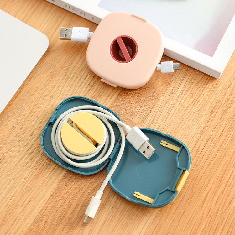 5 PCS Square Rotatable Earphone Data Cable Storage Box Multifunctional Desktop Phone Holder(White Gray)