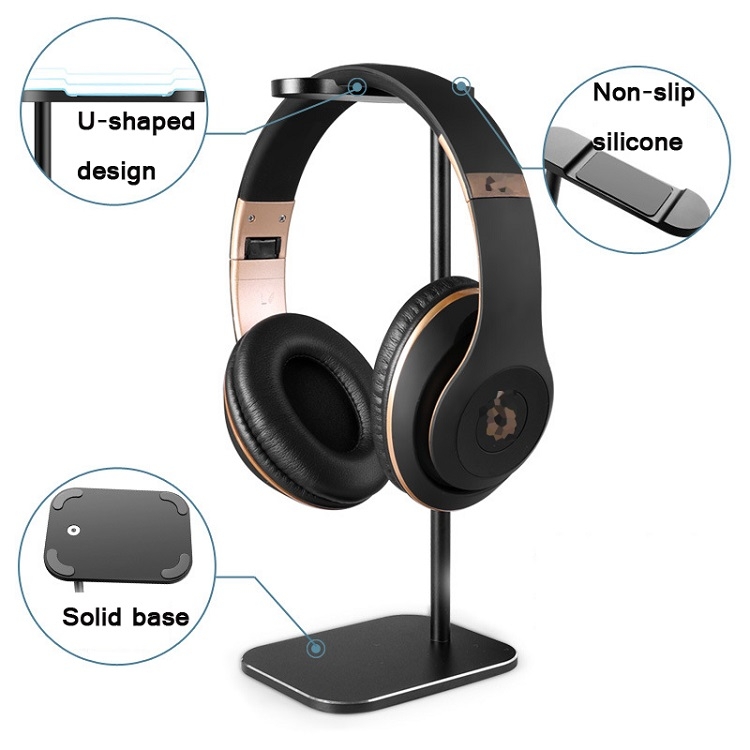 Z9 Soporte de aleación de aluminio para auriculares Soporte de pantalla para auriculares de café de Internet (oro rosa) - B5