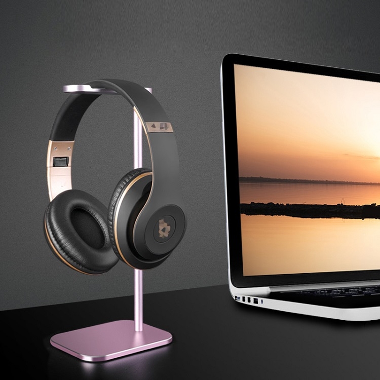 Z9 Soporte de aleación de aluminio para auriculares Soporte de pantalla para auriculares de café de Internet (oro rosa) - B7