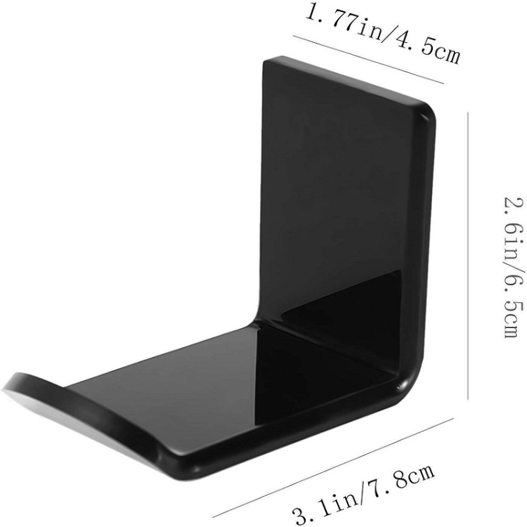 Soporte adhesivo para auriculares de 2 piezas (negro) - B1