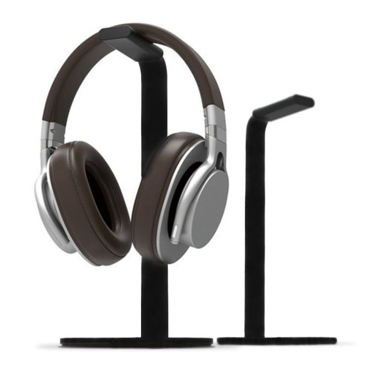 Soporte para auriculares de aleación de aluminio Soporte en H Soporte para exhibición de auriculares Soporte de almacenamiento para auriculares (Negro) - 1