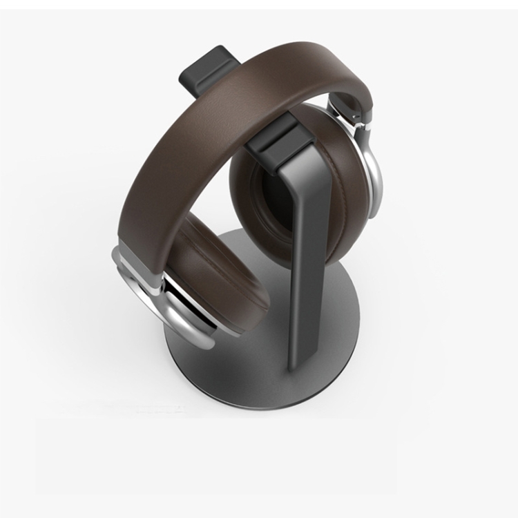 Soporte para auriculares de aleación de aluminio Soporte en H Soporte para exhibición de auriculares Soporte de almacenamiento para auriculares (Negro) - B5