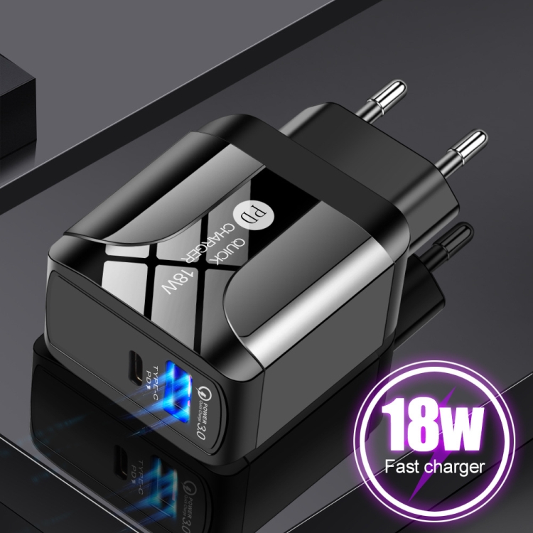 18W PD + QC 3.0 Fast Charge Travel Charger Power Adapter With LED Indication Function(UK Plug White) 18W PD + QC 3.0 Fast Charge Travel Charger Power Adapter With LED Indication Function(UK Plug White)