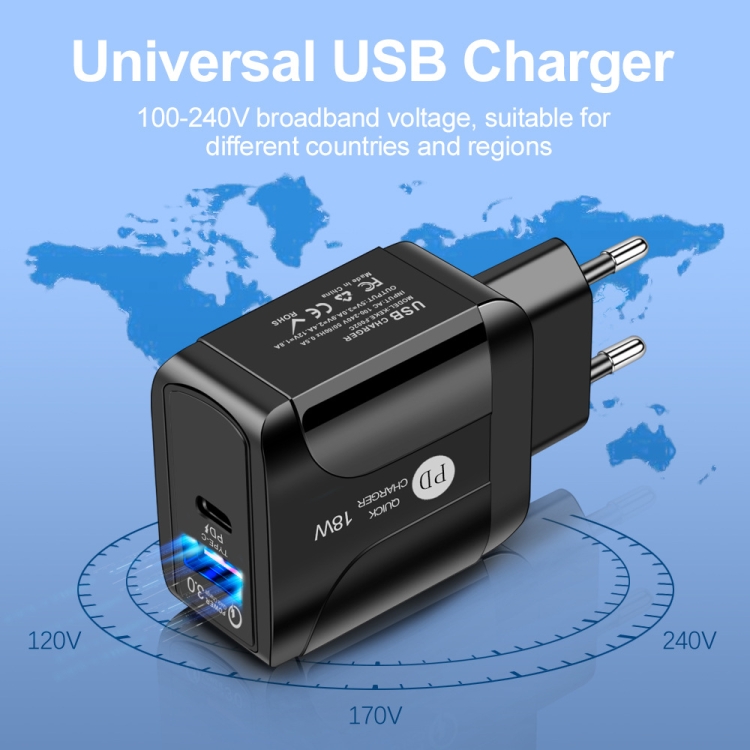 18W PD + QC 3.0 Fast Charge Travel Charger Power Adapter With LED Indication Function(UK Plug White) 18W PD + QC 3.0 Fast Charge Travel Charger Power Adapter With LED Indication Function(UK Plug White)