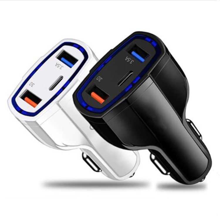2 PCS QC3.0 Fast Charge Car Charger 3.5A Dual USB With Type-C Interface Output Car Charger(Black) 2 PCS QC3.0 Fast Charge Car Charger 3.5A Dual USB With Type-C Interface Output Car Charger(Black)