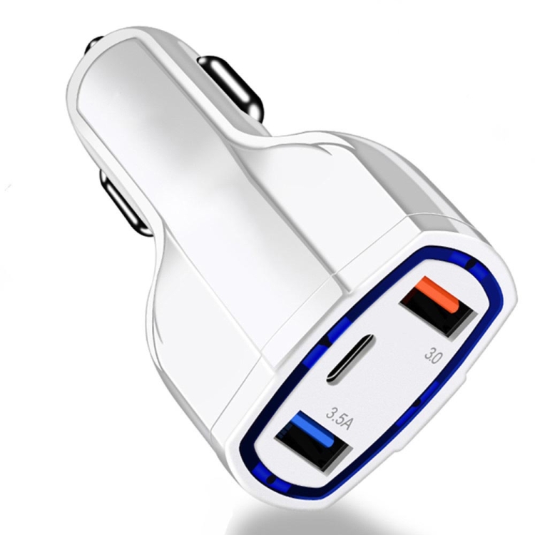 2 PCS QC3.0 Fast Charge Car Charger 3.5A Dual USB With Type-C Interface Output Car Charger(Black) 2 PCS QC3.0 Fast Charge Car Charger 3.5A Dual USB With Type-C Interface Output Car Charger(Black)