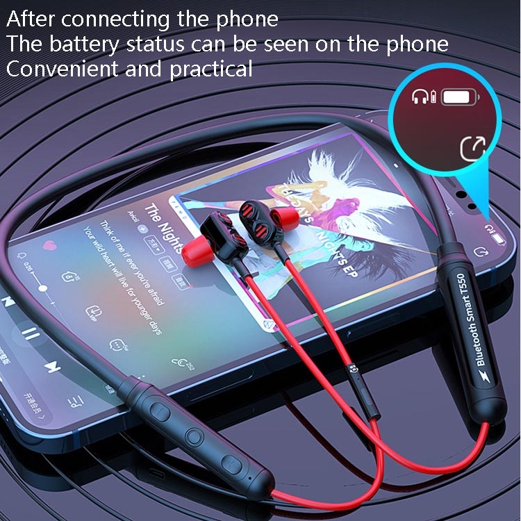 Bluetooth Earphone Sports Liquid Silicone Hanging Neck Headset Heavy Bass Stereo Earphone(Black) Bluetooth Earphone Sports Liquid Silicone Hanging Neck Headset Heavy Bass Stereo Earphone(Black)