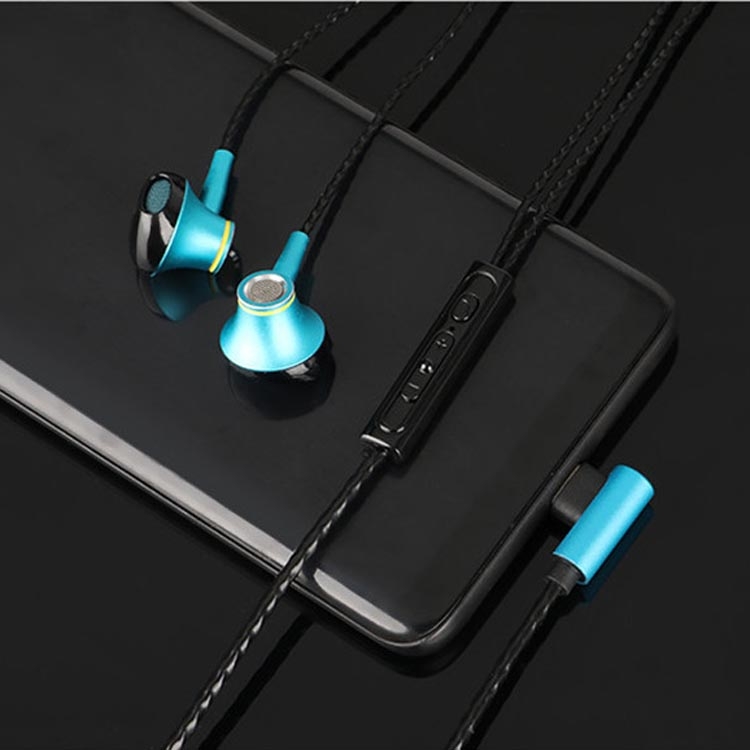 F20 Metal Earphone Earbud Type-C Interface Universal Wire Earphones, Not For Samsung Phones(Sky Blue Bagged) - 1