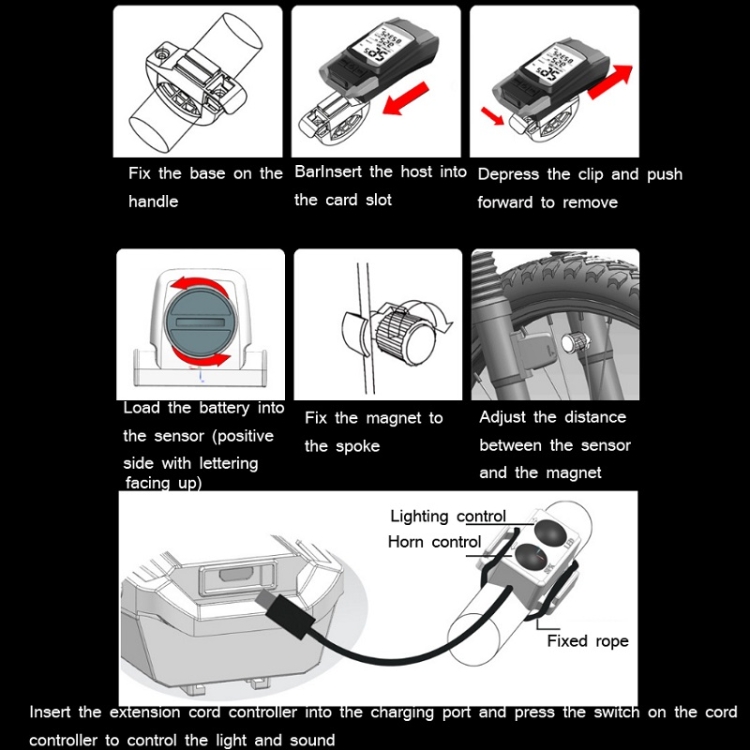 OEM Velocimetro para Bicicleta Con Bocina y Luz