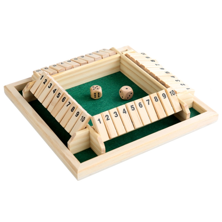 Wooden Shut Box Board Toy Table Toys New Educational Digital Flip Board Game T3 