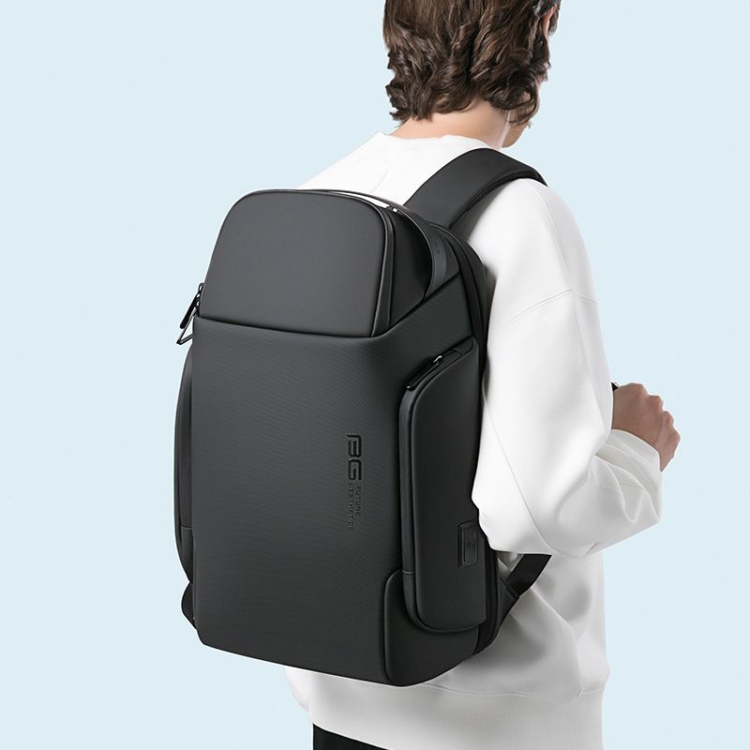 BANGE BG-7277 Business Large Capacity Backpack Men Waterproof Travel Computer Backpack(Black) - B9