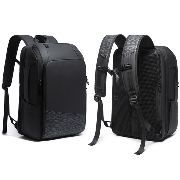 BANGE BG-22005 Large Capacity Business Waterproof Backpack Travel Oxford Cloth Computer Backpack(Black) - B2
