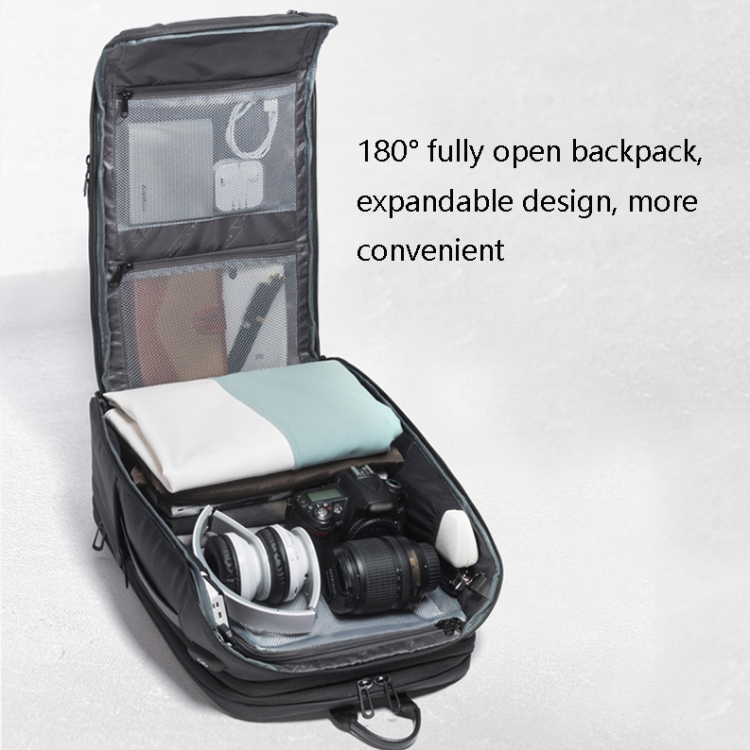 BANGE BG-22005 Large Capacity Business Waterproof Backpack Travel Oxford Cloth Computer Backpack(Black) - B3