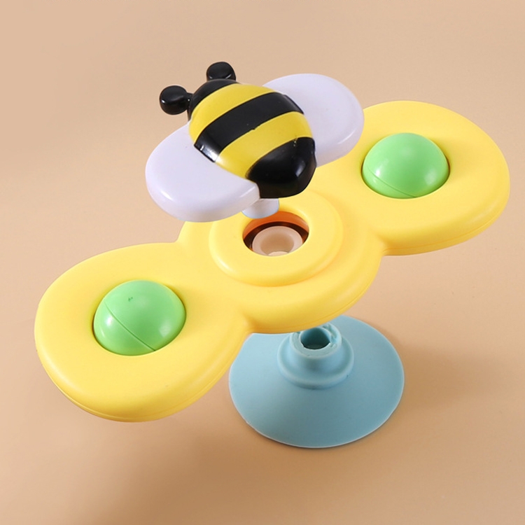 3 en 1 doigt Spinner bébé hochet trois couleurs insecte ventouse tourner et  tourner amusant bébé jouet de bain