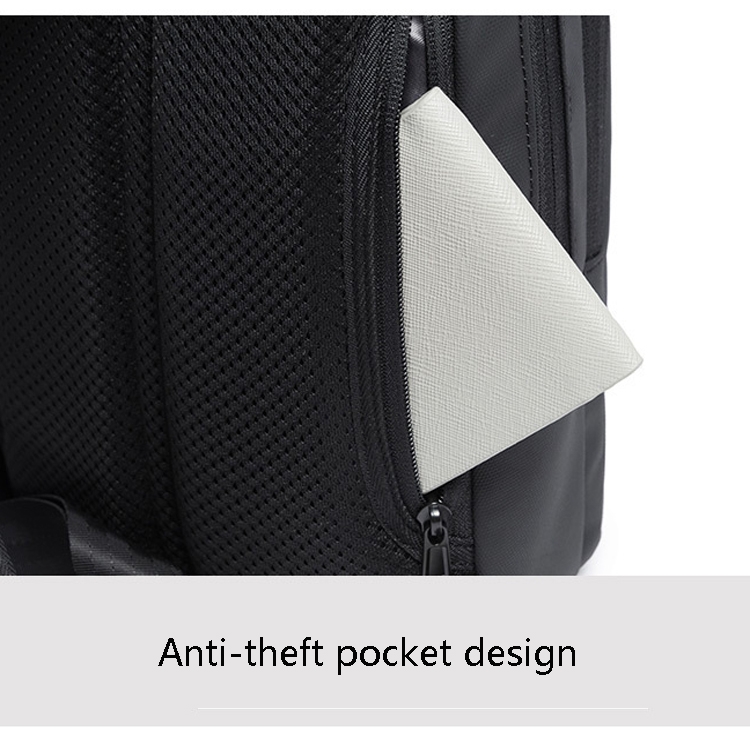 BANGE BG-77107 Men One-Shoulder Bag Casual Simple Messenger Bag with External USB Charging Port(Black) - B6