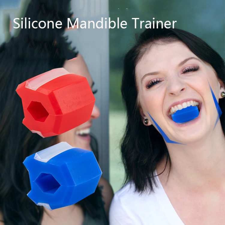 XLQ001 2 PCS Entrenador de mandíbula de silicona para cara y cuello  Masticador de músculos faciales (rojo)
