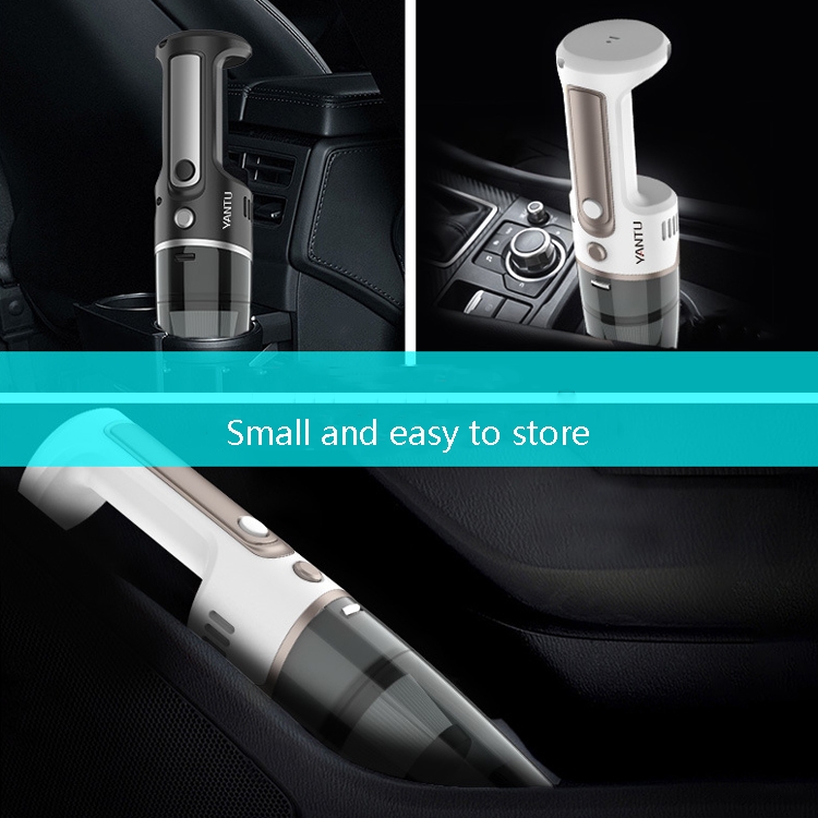 YANTU V01S Car Mini Vacuum Cleaner เครื่องดูดฝุ่นพกพาไร้สายสีดำ
