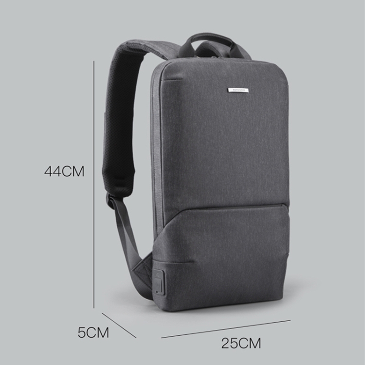 KINGSONS KS3215W Business Casual Men Shoulders Bag Water-Repellent Backpack(Dark Gray) - B4